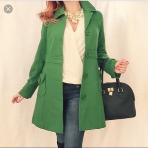 Size small Kelly green Tulle wool coat large green